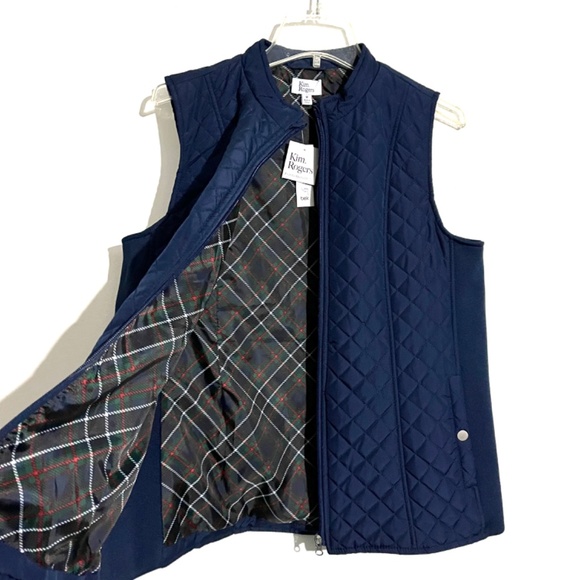 Kim Rogers Lined Lightweight Puffer Quilted Full Zip Vest Navy Blue - Picture 1 of 11